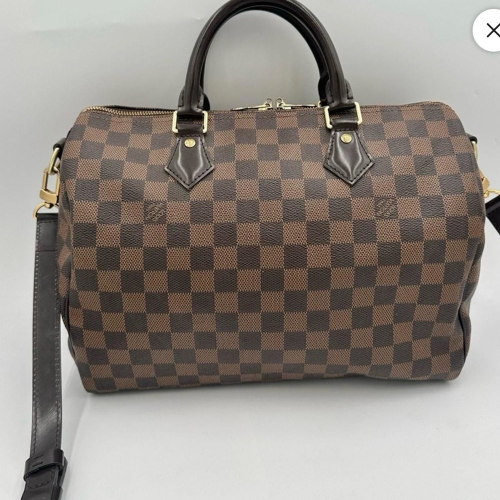 Louis Vuitton Damier Eben Speedy 30  Bandouliere with original LV Strap